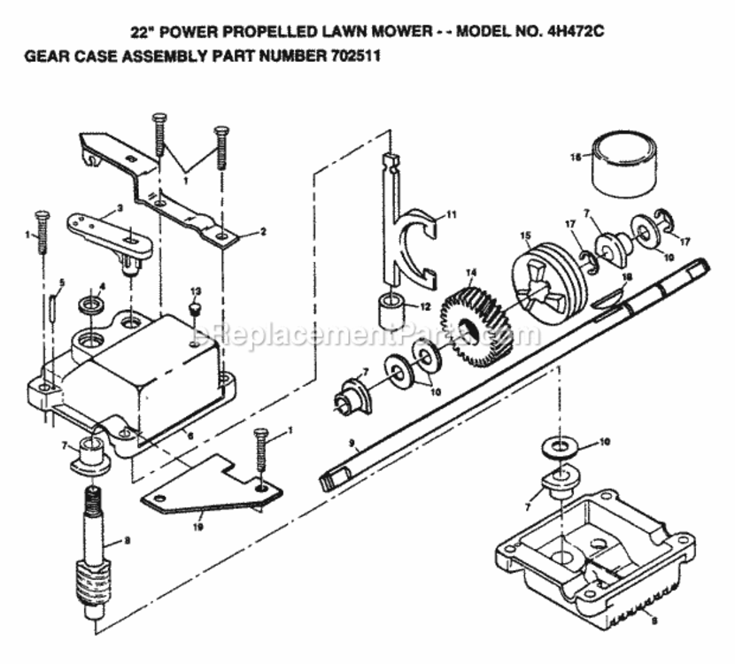 Page C Diagram and Parts List for 4H472C 1999 And Before Husqvarna Lawn Mower
