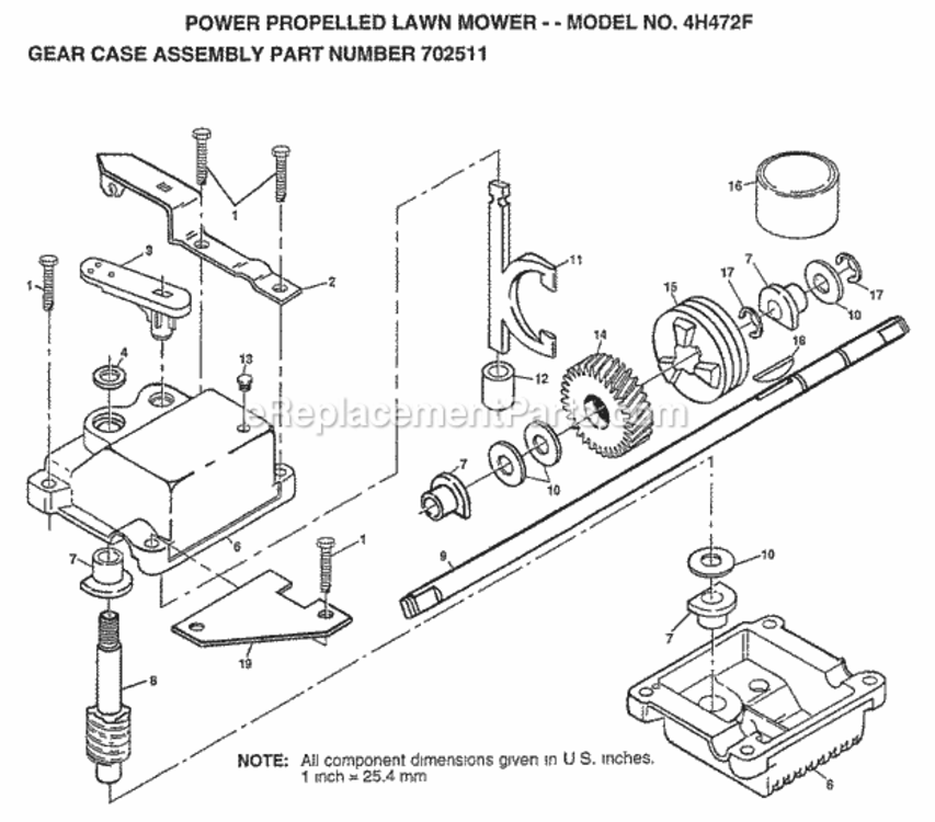 Page A Diagram and Parts List for 4H472F 1996 Husqvarna Lawn Mower