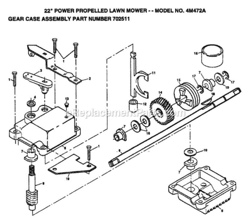 Page A Diagram and Parts List for 4M472A 1995 Husqvarna Lawn Mower