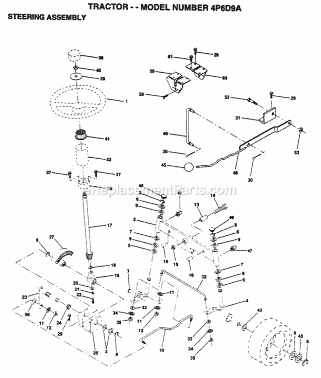 Page I Diagram and Parts List for 4P6D9A 1995 Husqvarna Lawn Tractor