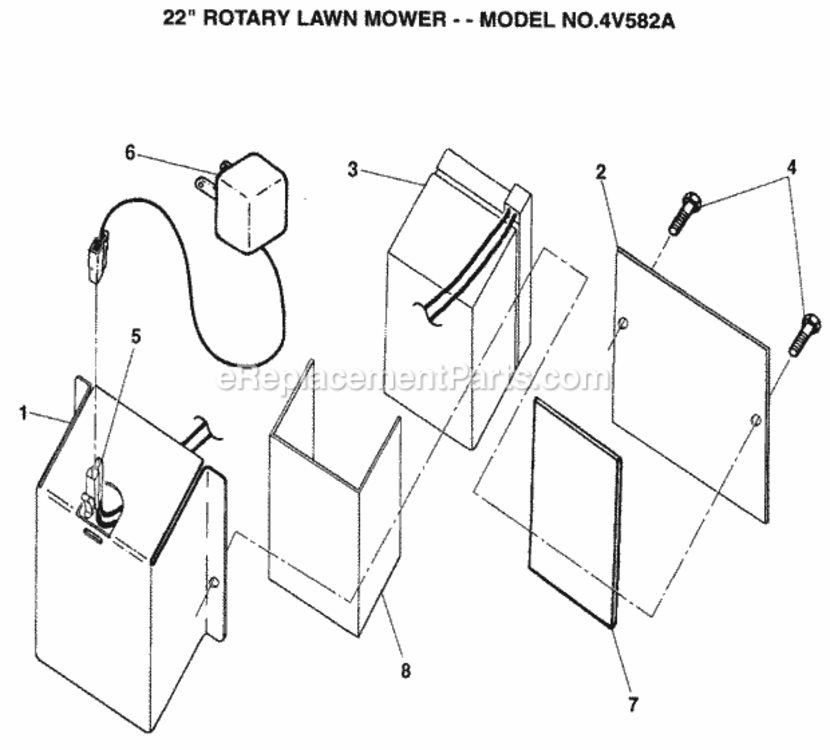 Page C Diagram and Parts List for 4V582A 1999 And Before Husqvarna Lawn Mower