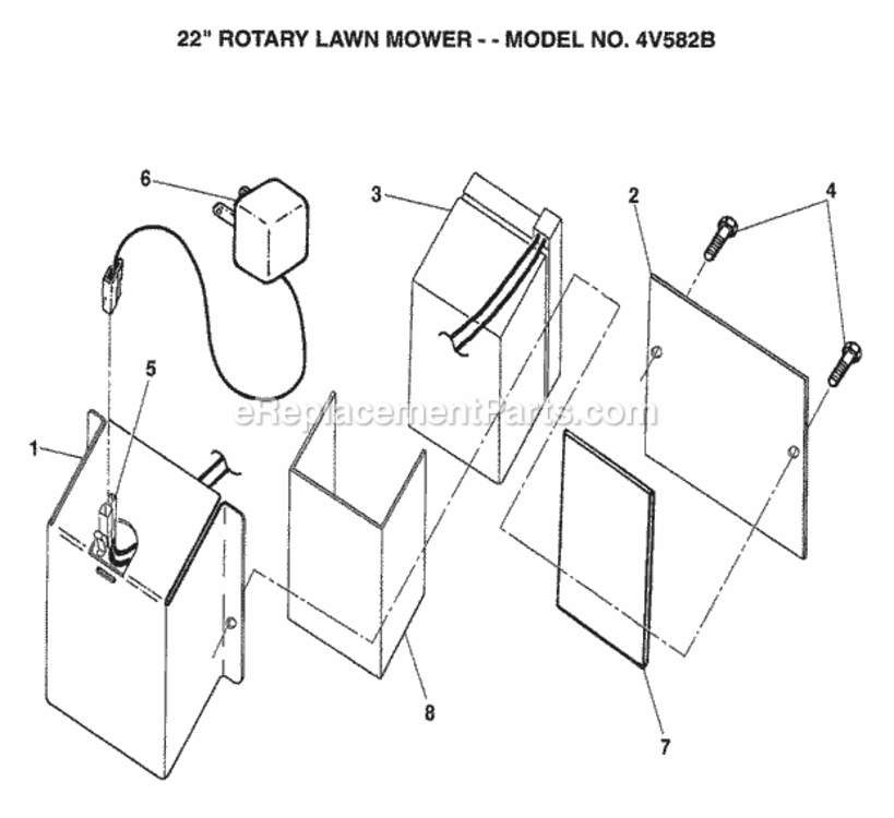 Page D Diagram and Parts List for 4V582B 1999 And Before Husqvarna Lawn Mower