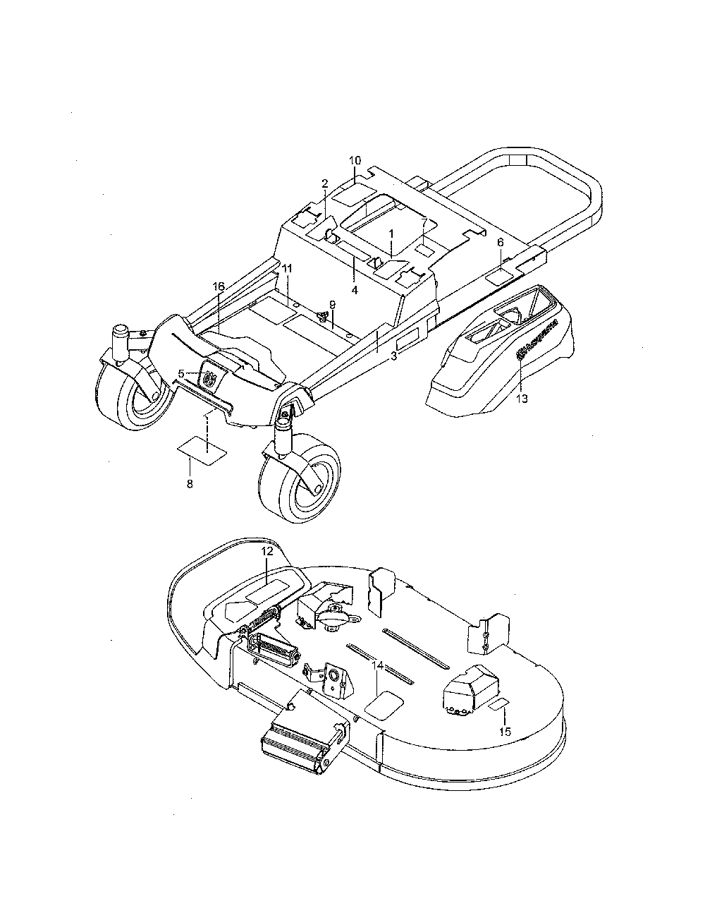 Decals Diagram and Parts List for 967271801-00  Husqvarna Lawn Mower