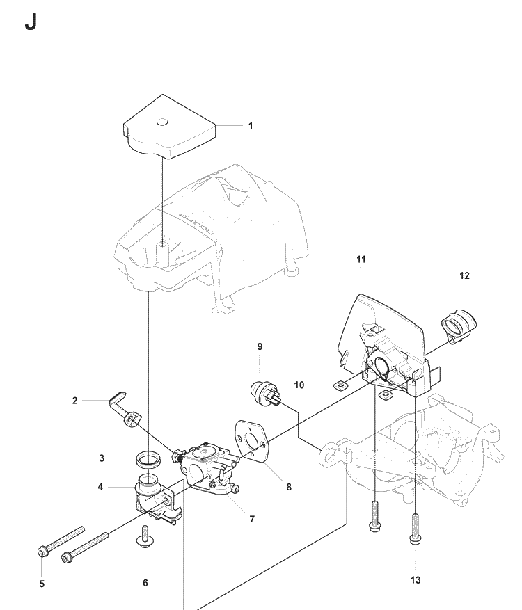 Carburetor And Air Filter Diagram and Parts List for 327LX 20080900001-Current Husqvarna Edger