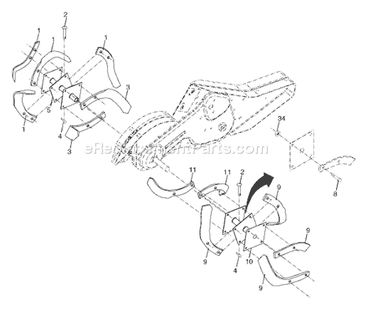 Page E Diagram and Parts List for 500RTT 500 RTT 96093000100 -2004-11 Husqvarna Tiller