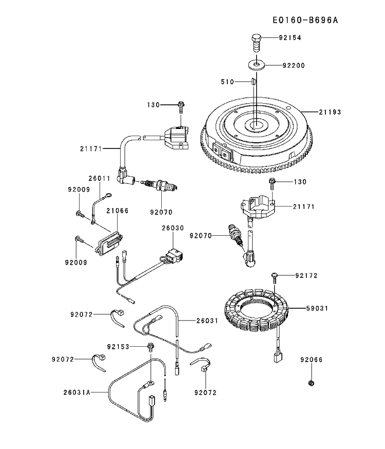 Electrical Diagram and Parts List for FR600V-AS11 2017-09 Husqvarna Engine