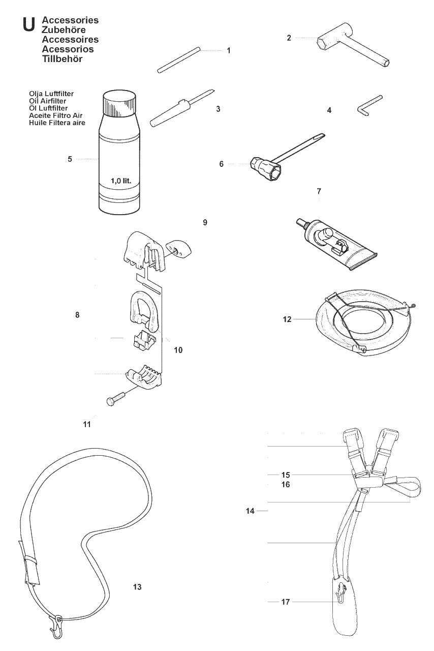 Accessories 2 Diagram and Parts List for 327LX 20080900001 - 20090100000 Husqvarna Trimmer