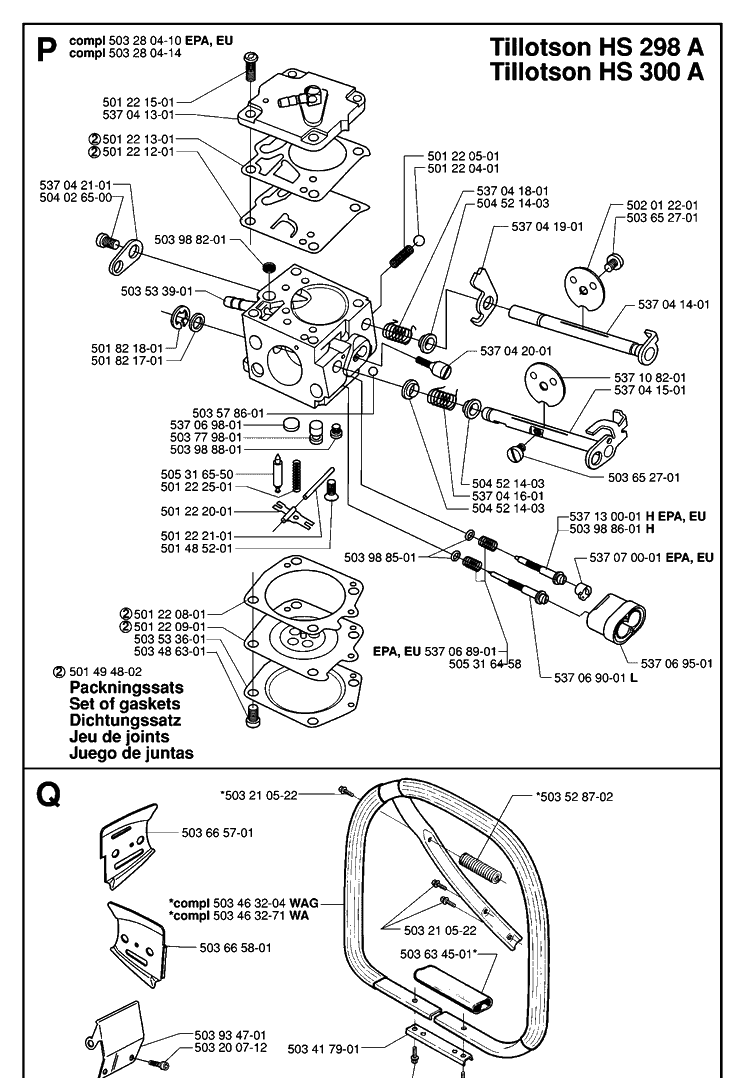 Carburetor Diagram and Parts List for 395XP/ (XPG)(20070100001-20102299999) Husqvarna Chainsaw