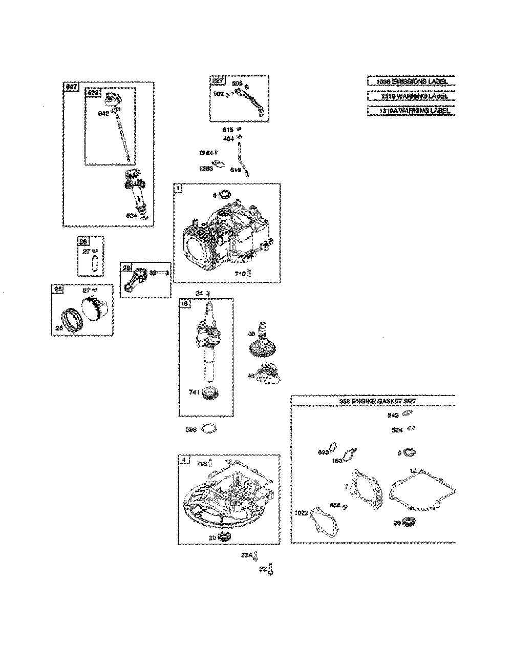 Crankshaft/cylinder/sump Diagram and Parts List for HU725AWDH-96145001901  Husqvarna Lawn Mower