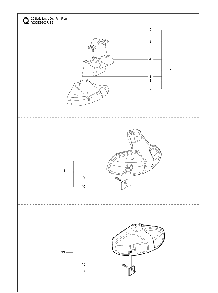 Accessories 2 Diagram and Parts List for 326LDX 20091800001-Current Husqvarna Edger