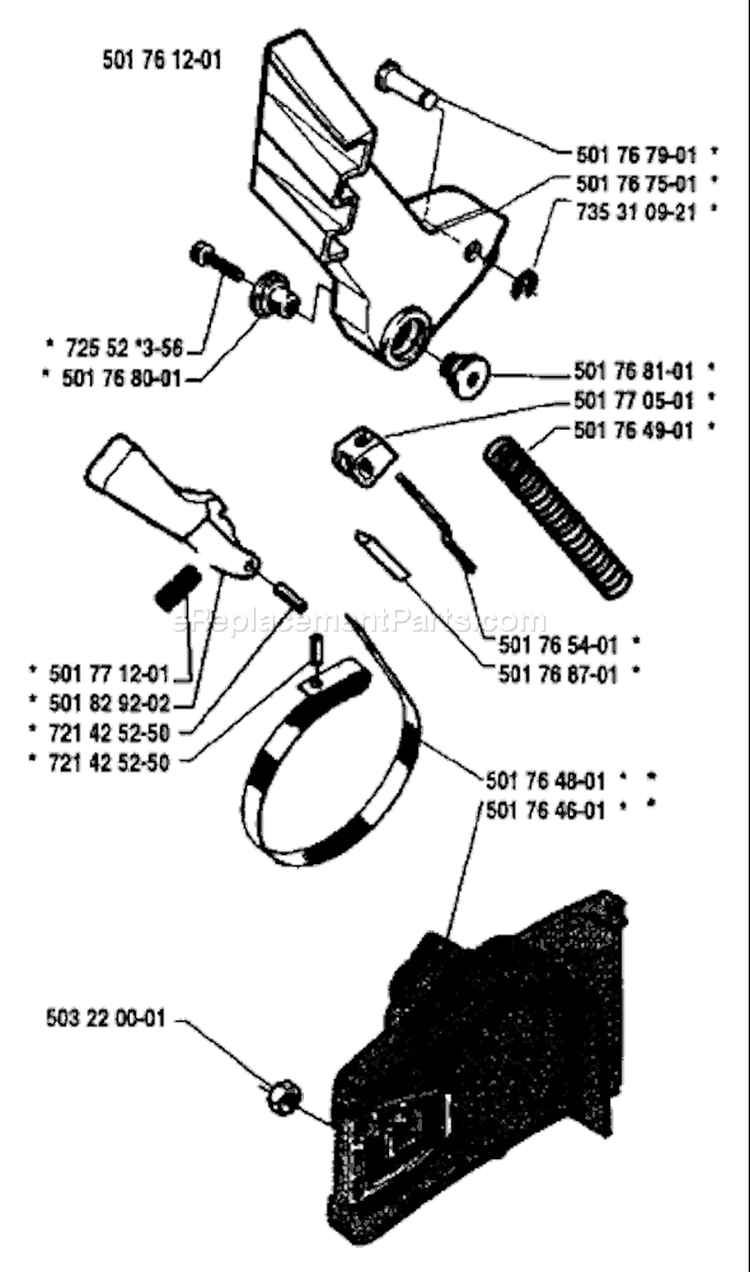 Page C Diagram and Parts List for 50 1983-01 Husqvarna Chainsaw