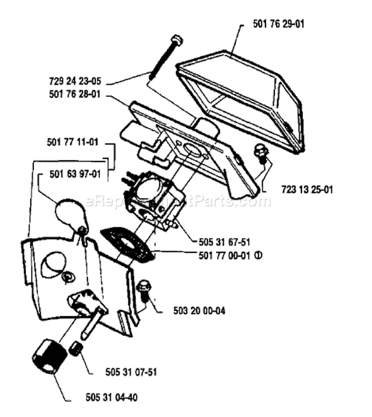 Page A Diagram and Parts List for 50 1985-02 Husqvarna Chainsaw