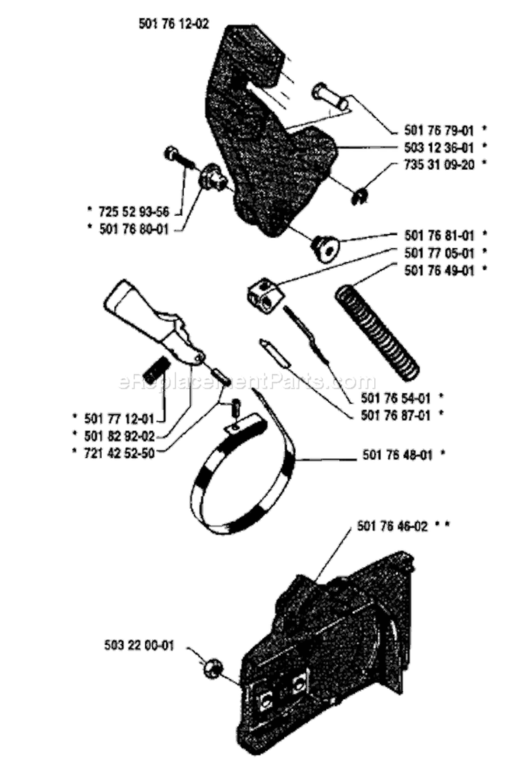 Page C Diagram and Parts List for 50 1985-02 Husqvarna Chainsaw