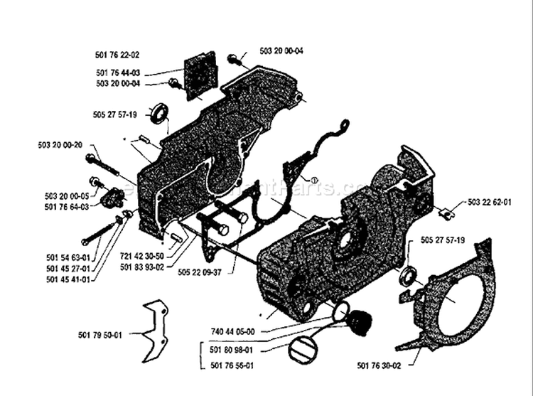 Page D Diagram and Parts List for 50 1985-02 Husqvarna Chainsaw