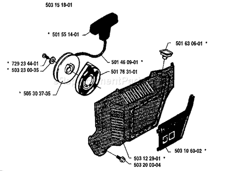 Page I Diagram and Parts List for 50 1985-02 Husqvarna Chainsaw