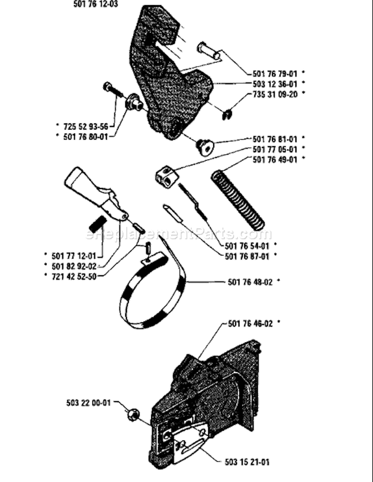 Page C Diagram and Parts List for 50 1986-06 Husqvarna Chainsaw