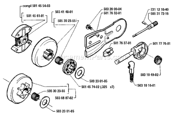 Page D Diagram and Parts List for 50 1986-06 Husqvarna Chainsaw