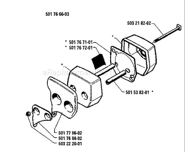 Page G Diagram and Parts List for 50 1986-06 Husqvarna Chainsaw