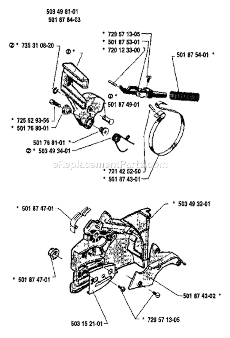 Page C Diagram and Parts List for 50 1989-01 Husqvarna Chainsaw