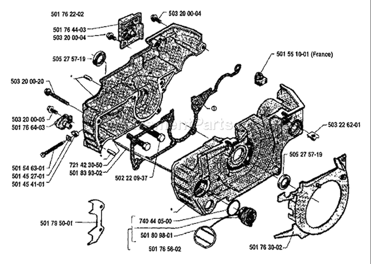 Page D Diagram and Parts List for 50 1989-01 Husqvarna Chainsaw