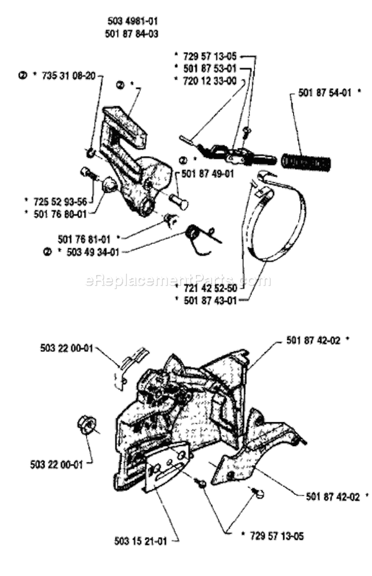 Page C Diagram and Parts List for 50 1990-01 Husqvarna Chainsaw