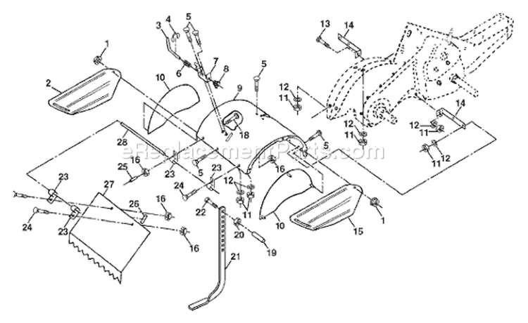 Page F Diagram and Parts List for 510CRT 510 CRT 954140067A -1998-02 Husqvarna Tiller