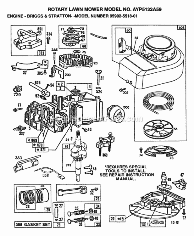 Page A Diagram and Parts List for 5132A59 1999 And Before Husqvarna Lawn Mower