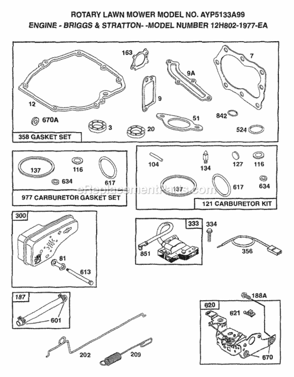 Page D Diagram and Parts List for 5133A99 1999 Husqvarna Lawn Mower
