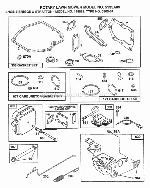 Page C Diagram and Parts List for 5135A89 1998 Husqvarna Lawn Mower