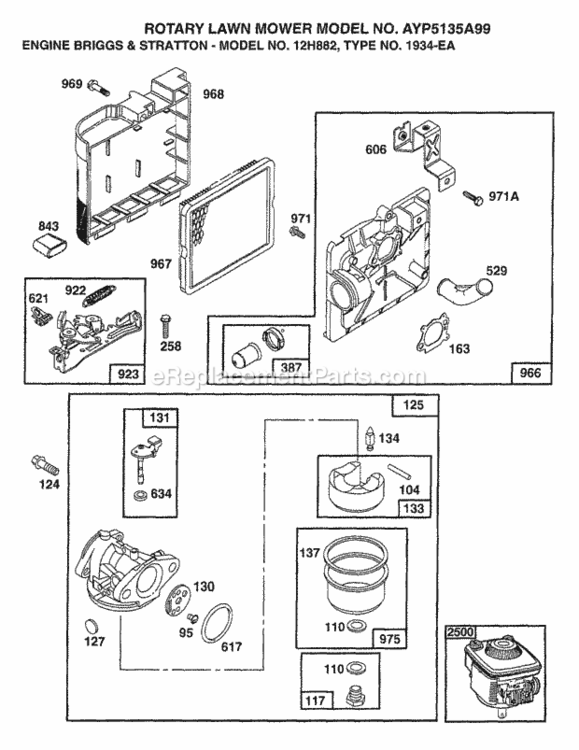 Page A Diagram and Parts List for 5135A99 1999 Husqvarna Lawn Mower