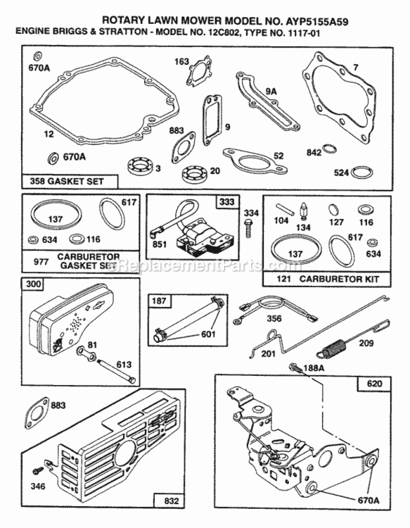 Page C Diagram and Parts List for 5155A59 1995 Husqvarna Lawn Mower