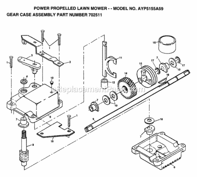 Page E Diagram and Parts List for 5155A59 1995 Husqvarna Lawn Mower