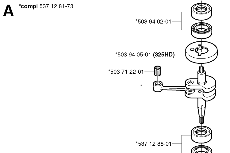 Crankshaft Diagram and Parts List for 323HD60 20022200001-20062300000 Husqvarna Hedge Trimmer