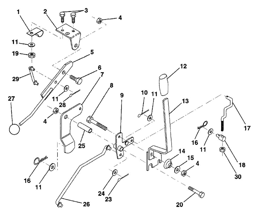 Mower Lift Lever Diagram and Parts List for LR12 (954000752-A)(1994-05) Husqvarna Lawn Tractor