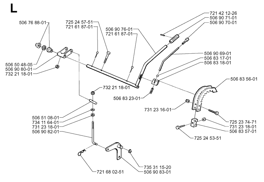 Controls 3 Diagram and Parts List for R850 1997-03 Husqvarna Lawn Tractor