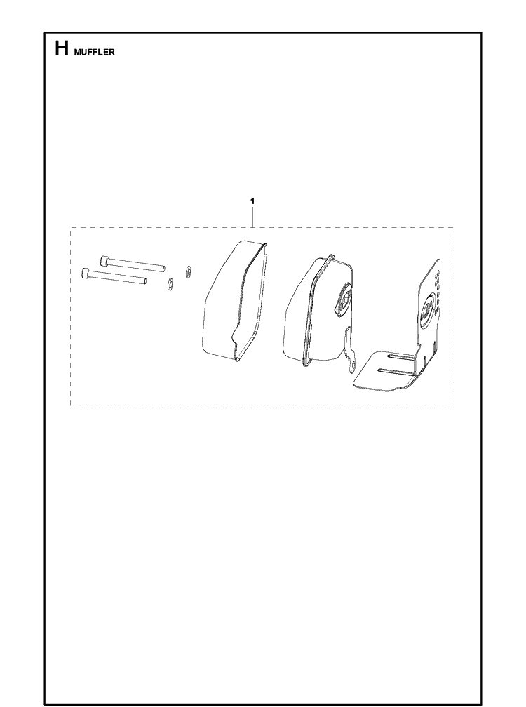 Muffler Diagram and Parts List for 333R Mark II Husqvarna Edger