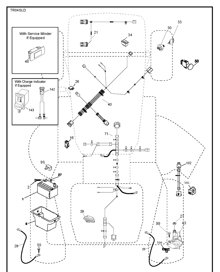 Electrical Diagram and Parts List for YTH22K48 (96043025300)(2017-10) Husqvarna Lawn Tractor