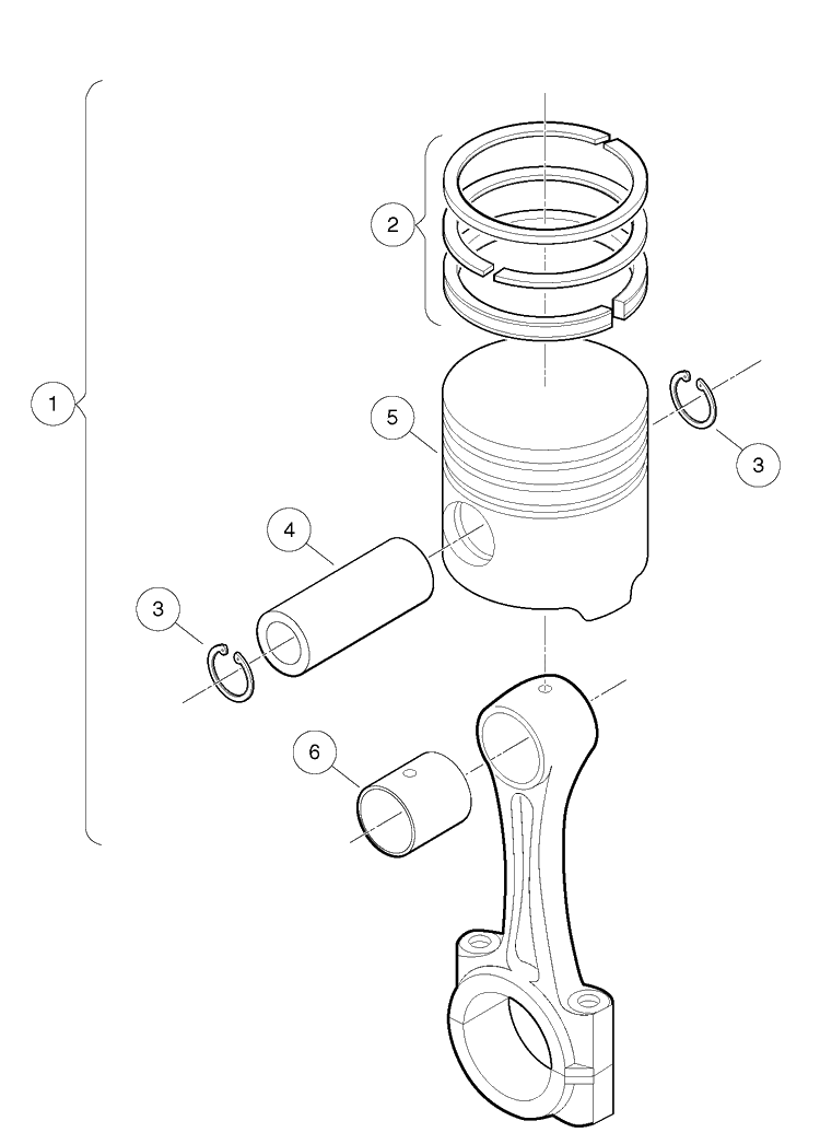 Piston Kit Diagram and Parts List for HUV4421GXP 2009 Husqvarna Lawn Tractor