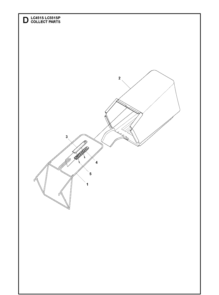 Bagger Diagram and Parts List for LC451S (967343101)(2020) Husqvarna Lawn Mower