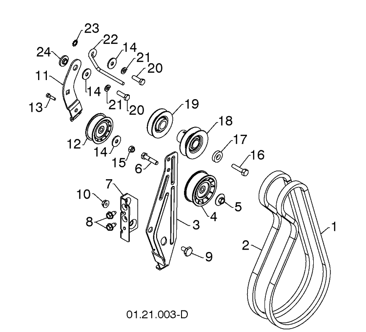 Chassis, Engine And Pulleys 4 Diagram and Parts List for ST276EP (96191003906)(2012-08) Husqvarna Snow Blower