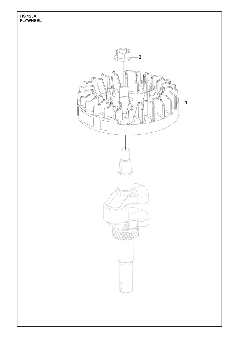 Flywheel Diagram and Parts List for HS123A  Husqvarna Engine
