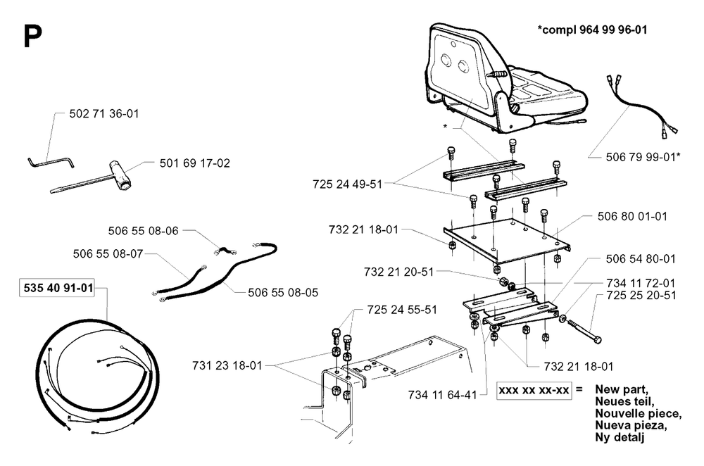 Electrical 2 Diagram and Parts List for PF18 2001-01 Husqvarna Lawn Tractor