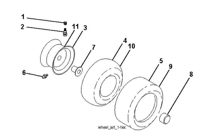 Wheels Tires Diagram and Parts List for CT126 (96051000702)(2011-4) Husqvarna Lawn Tractor