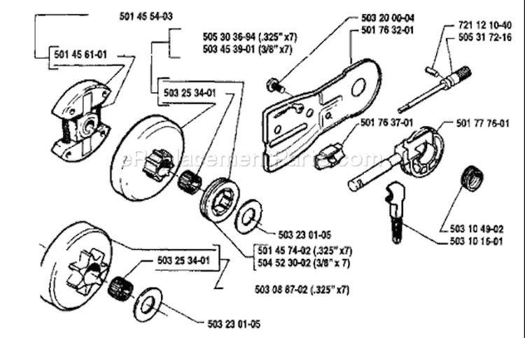 Page D Diagram and Parts List for 51 1990-01 Husqvarna Chainsaw