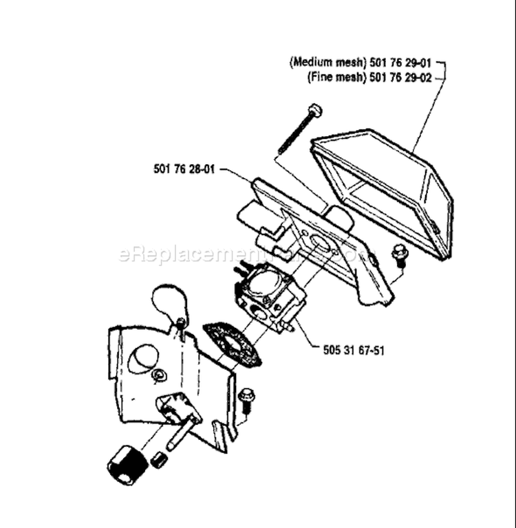 Page B Diagram and Parts List for 51 1991-10 Husqvarna Chainsaw