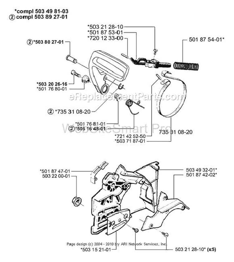Page D Diagram and Parts List for 51 1998-06 Husqvarna Chainsaw