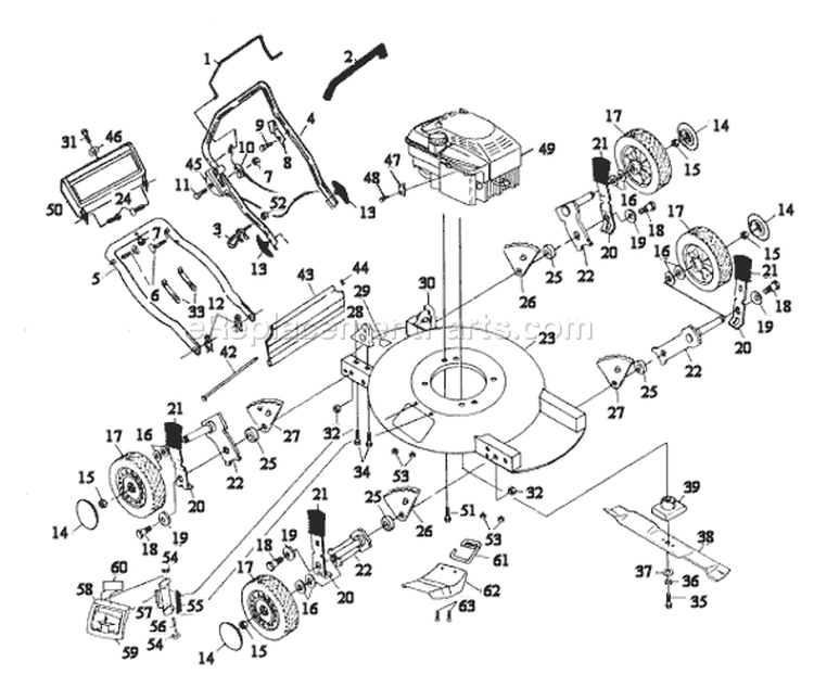 Page A Diagram and Parts List for 51MDH51MDB 51 MD H51MDB 954071901 -1994-12 Husqvarna Lawn Mower