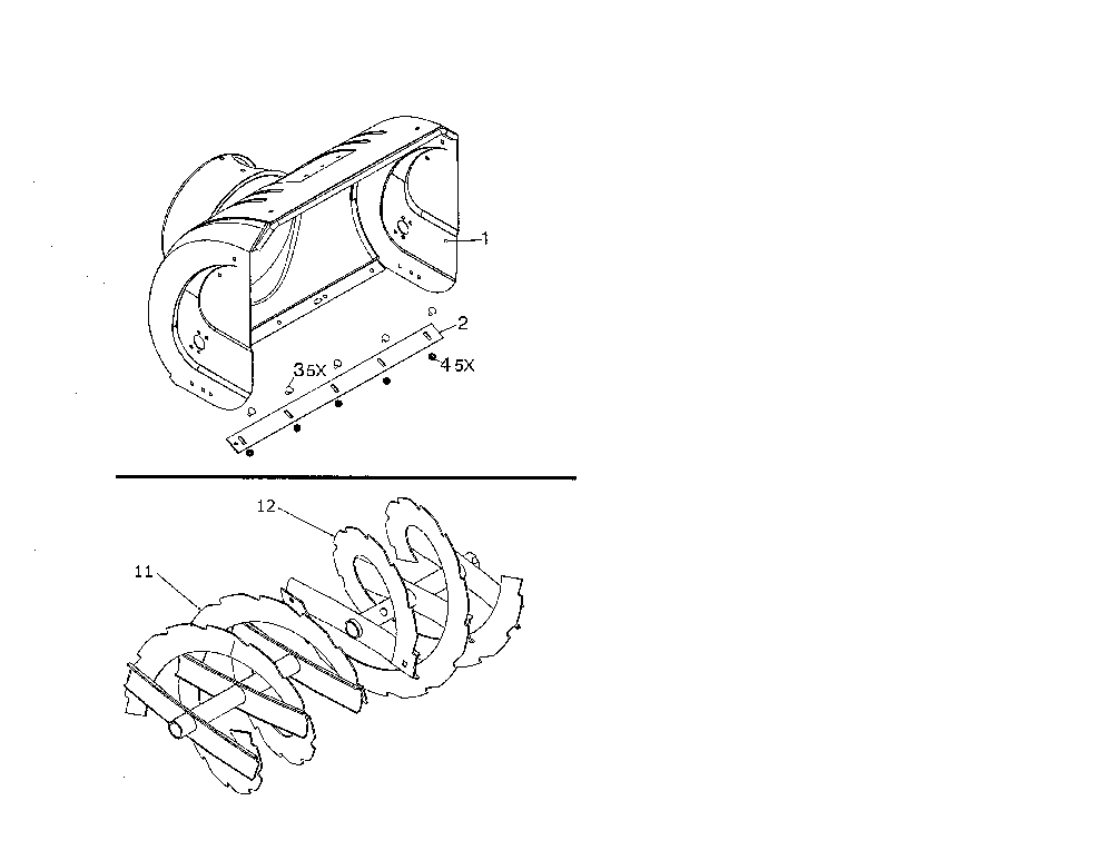 Auger & housing Diagram and Parts List for ST227P-96193009702  Husqvarna Snow Blower
