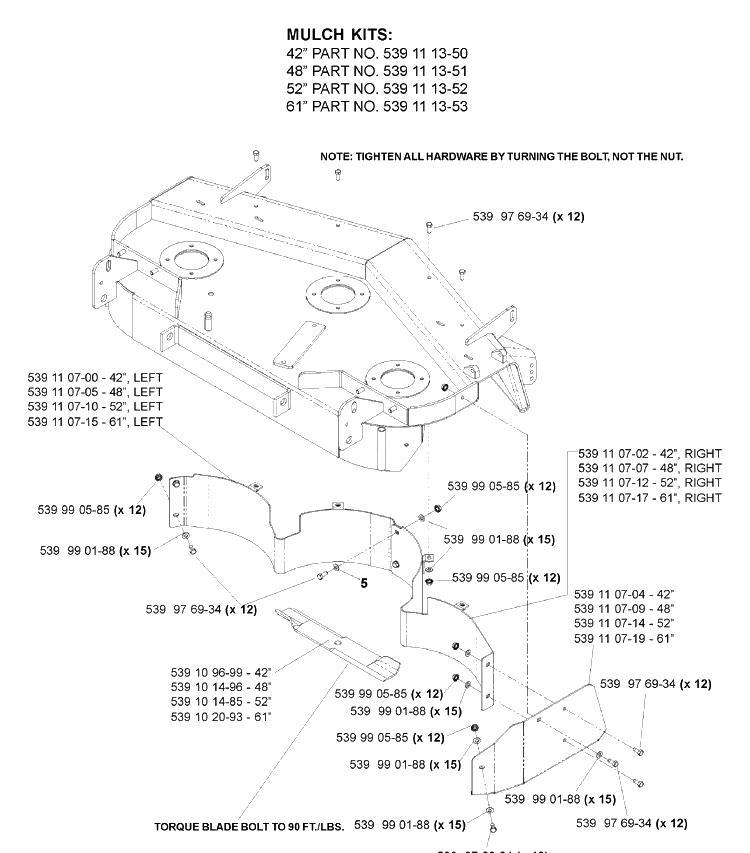 Accessories (Mulch Kits) Diagram and Parts List for IZ4217 (968999254)(2005-03) Husqvarna Lawn Mower