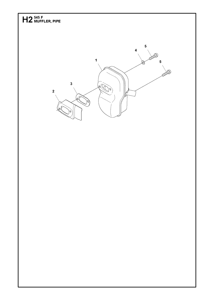 Muffler Diagram and Parts List for 545F  Husqvarna Brush Cutter